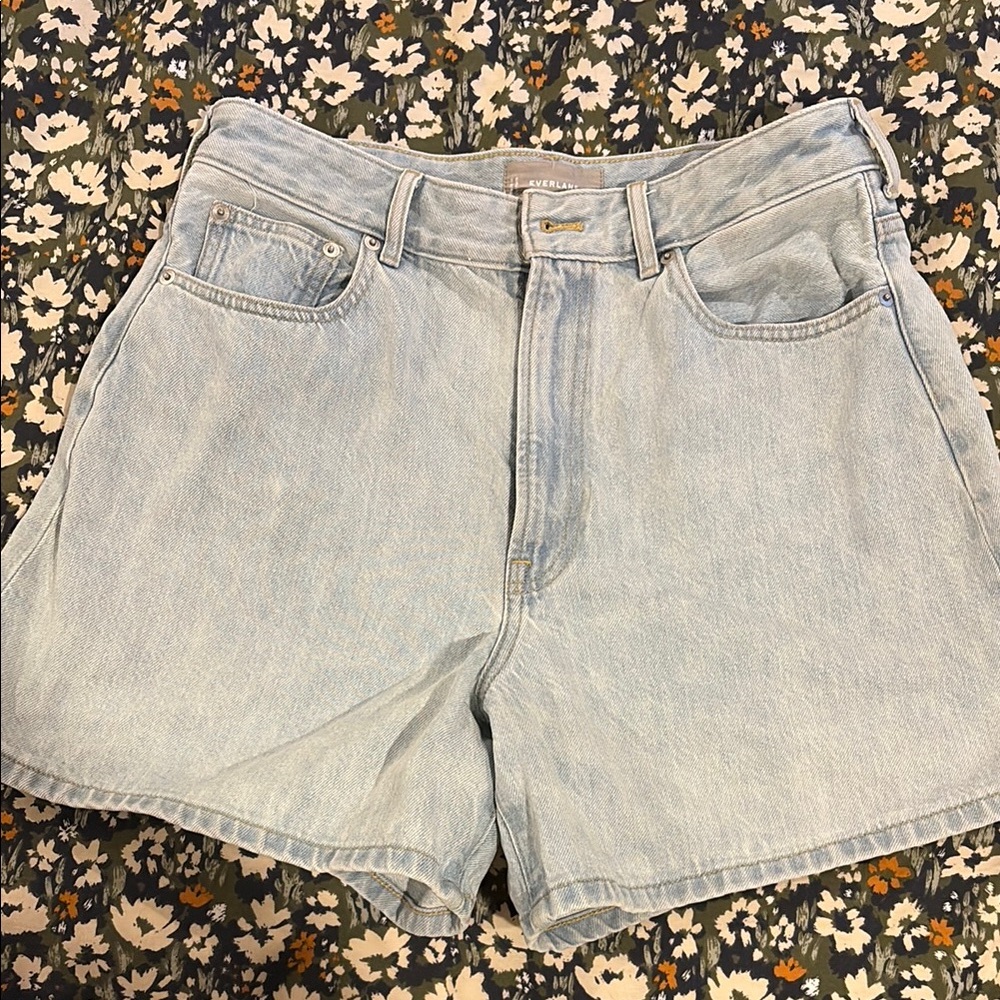 A Line Denim Shorts - Women's Light Blue Jean Shorts - Price Is Firm